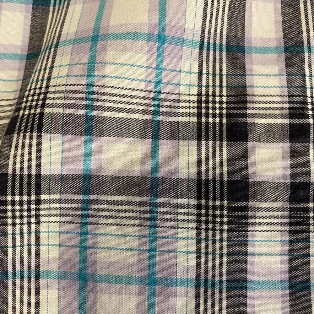 TALBOTS Woman's Size 14P Golf Skirt w/Pockets Plaid Stretch Cotton